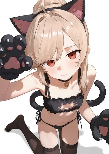 eco 376124 otome gee sekai wa mob ni kibishii sekai desu angelica rapha redgrave animal ears bra loli nekomimi pantsu string panties tail thighhighs