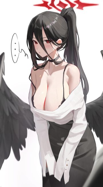 baizhi (artist) blue archive hanekawa hasumi angel bra sweater wet wings