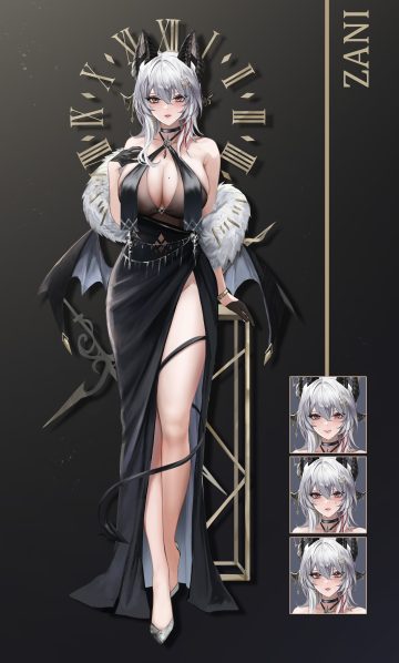 yujin (sexyjjuggumi) wuthering waves zani dress expression horns nopan tail wings