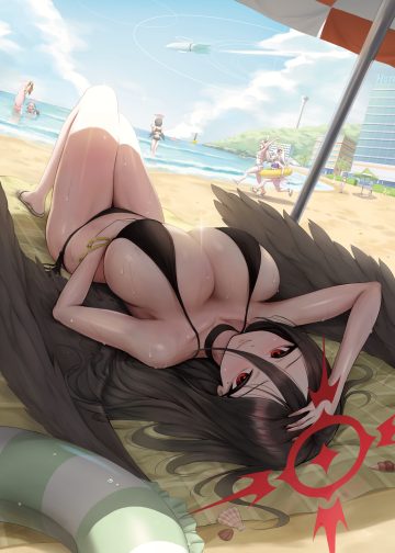 panzaa blue archive ajitani hifumi hanekawa hasumi shimoe koharu shirasu azusa shizuyama mashiro urawa hanako angel bikini halo swimsuits wet wings