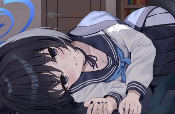 animal ears black black hair blue archive blush book breasts catgirl choker cleavage close halo kiryuu kikyou kurone (kurone ryuo) multiple tails school uniform shirt skirt tail