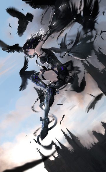 gawako dress duplicate garter heels thighhighs wings