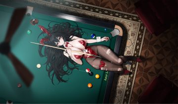 3d animal ears anthropomorphism azur lane black hair blush bow breasts bunny ears bunnygirl cleavage garter headband leotard long hair pantyhose red eyes taihou (azur lane) torn clothes wristwear yunsang