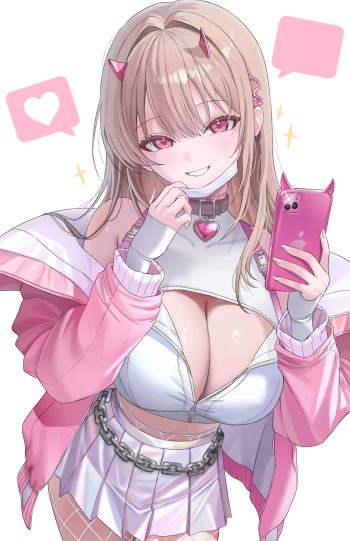 yamu (yamu 030) goddess of victory: nikke viper (nikke) fishnets horns no bra open shirt pantyhose selfie