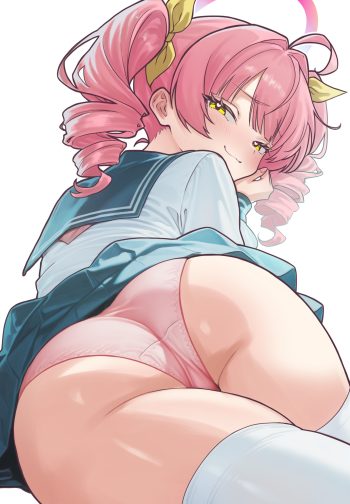 ass pantsu seifuku skirt lift tagme thighhighs