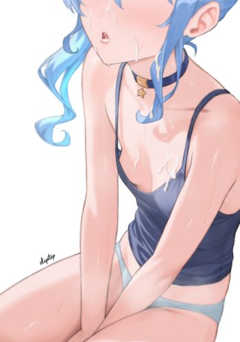 diptip hololive hoshimachi suisei cum no bra pantsu wet
