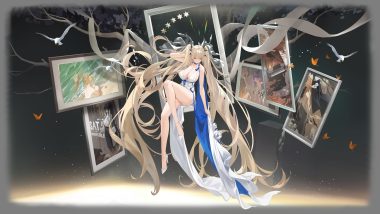 aliasing animal anthropomorphism azur lane bird blonde hair bow breasts butterfly choker cleavage dress formidable (azur lane) illustrious (azur lane) implacable (azur lane) indomitable (azur lane) kincora long hair red eyes ribbons sideboob transparent tree twintails unicorn (azur lane) victorious (azur lane)
