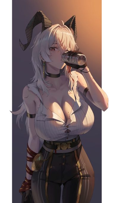 woottak09 wuthering waves zani dress shirt horns no bra torn clothes