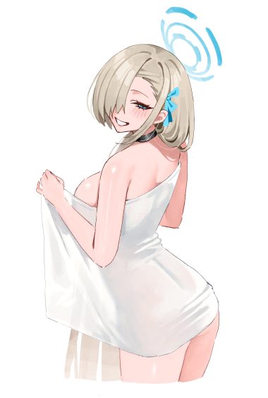 kono (xerondan321) blue archive ichinose asuna ass halo see through towel