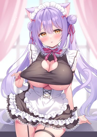 siooooono animal ears garter maid no bra tail undressing