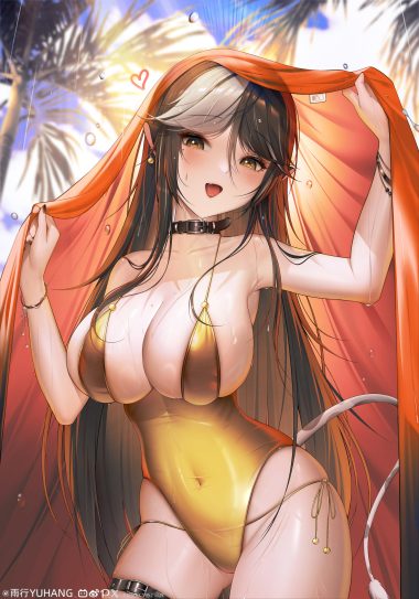 yuhang animal ears garter swimsuits tail wet