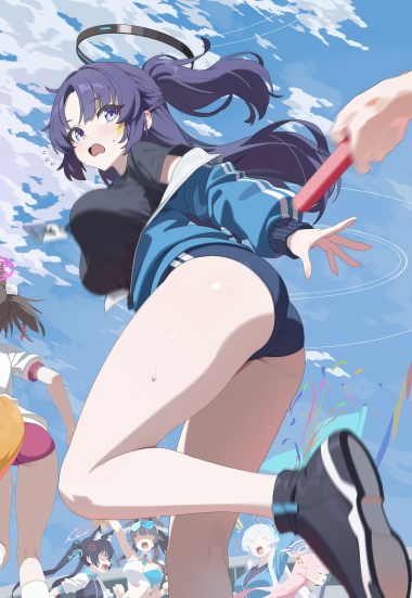 lamser blue archive hayase yuuka kuda izuna kuromi serika nekozuka hibiki takanashi hoshino ushio noa animal ears ass buruma cheerleader gym uniform halo inumimi kitsune nekomimi tail tattoo