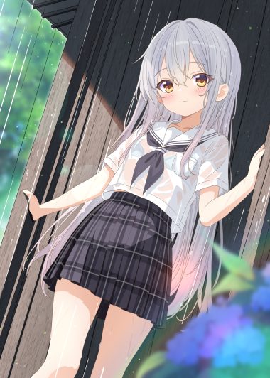 aruka (alka p1) bra see through seifuku wet wet clothes