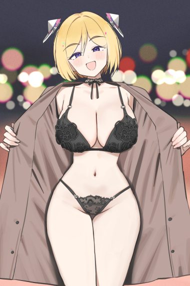 electriccross hololive aki rosenthal bra lingerie open shirt pantsu thong undressing