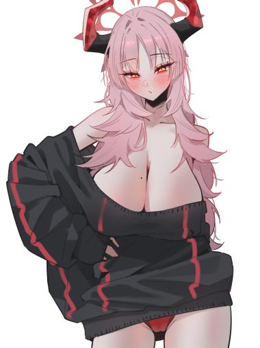 agnam ore blue archive kyougoku satsuki cameltoe halo horns no bra pantsu