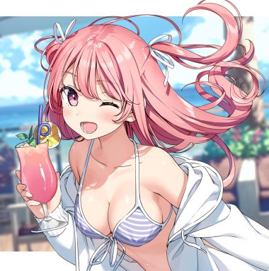kantoku kurumi (kantoku) bikini top open shirt swimsuits
