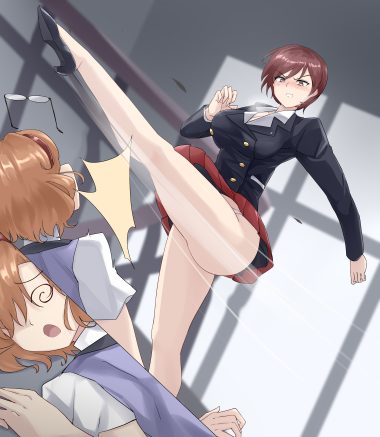 sin (pixiv17875500) agent aika aika (series) aida rion black delmo heels megane pantsu skirt lift