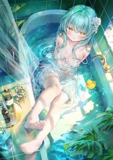 chen bin pilisa dress loli no bra pantyhose see through wet wet clothes