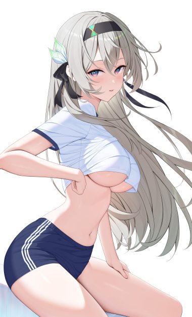 rosumerii honkai: star rail firefly gym uniform no bra shirt lift underboob