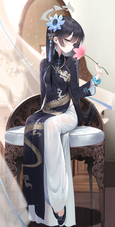 dishwasher1910 blue archive ryuuge kisaki chinadress halo see through