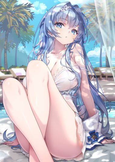 hong (white spider) goddess of victory: nikke helm dress no bra see through skirt lift