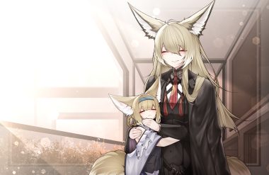 animal ears arknights blonde hair braids dress foxgirl headband long hair samip suzuran (arknights) tail vulpisfoglia (arknights)
