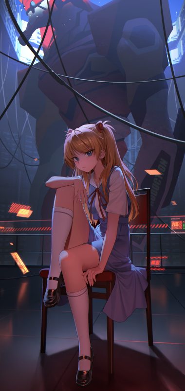 xzu neon genesis evangelion souryuu asuka langley mecha seifuku skirt lift