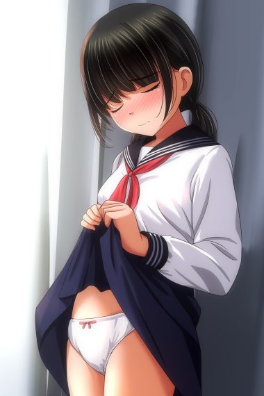 matsunaga kouyou loli pantsu seifuku skirt lift