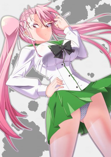 toku sonchou highschool of the dead takagi saya megane pantsu seifuku skirt lift