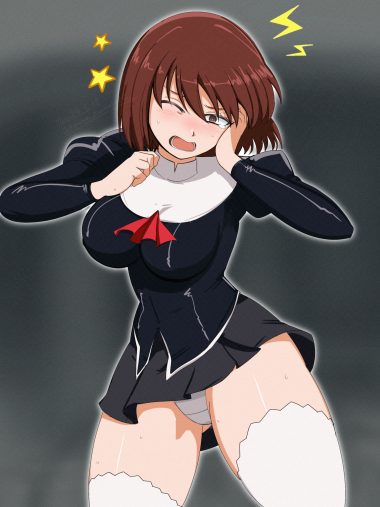kouma bonmaid agent aika aika (series) black delmo rika (agent aika) pantsu skirt lift thighhighs uniform