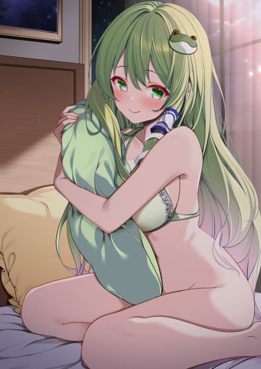 origami aya touhou kochiya sanae bottomless bra