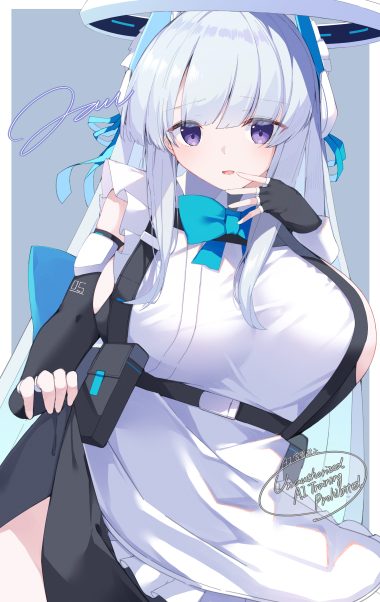 jam (jamjam777) blue archive asuma toki ushio noa cosplay halo maid skirt lift
