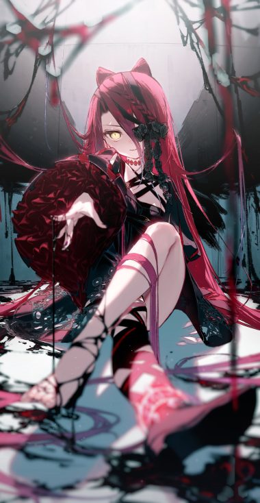 hotosoka (user nxja5583) fate/grand order typhon ephemeros eyepatch heels skirt lift