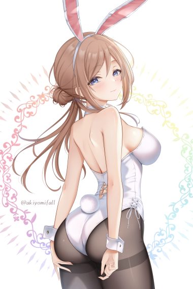 akiei gakuen idolm@ster the idolm@ster himesaki rinami animal ears ass bunny ears bunny girl no bra pantyhose tail