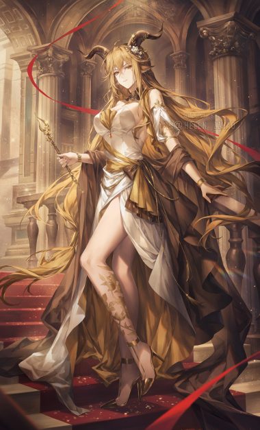 helen zzhao arknights degenbrecher (arknights) animal ears dress heels horns no bra official watermark
