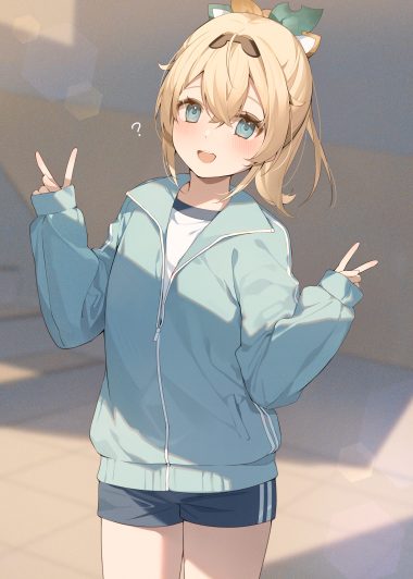 hana mori hololive kazama iroha gym uniform