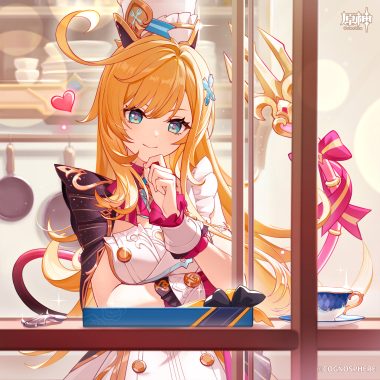 genshin impact escoffier dress tagme tail