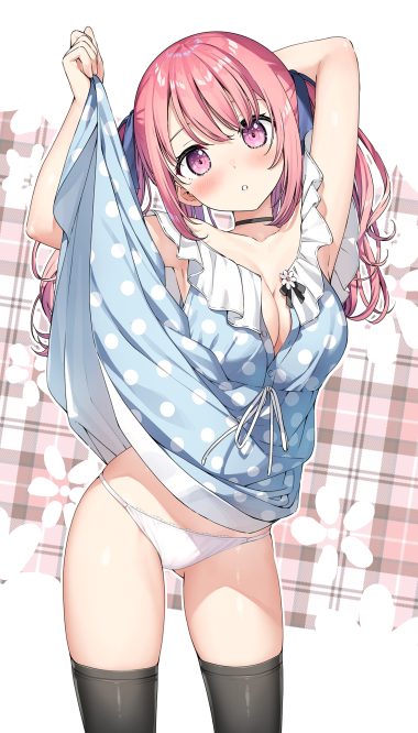 kantoku kurumi (kantoku) dress no bra open shirt pantsu skirt lift thighhighs