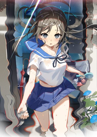 scottie artist revision see through seifuku skirt lift wet wet clothes