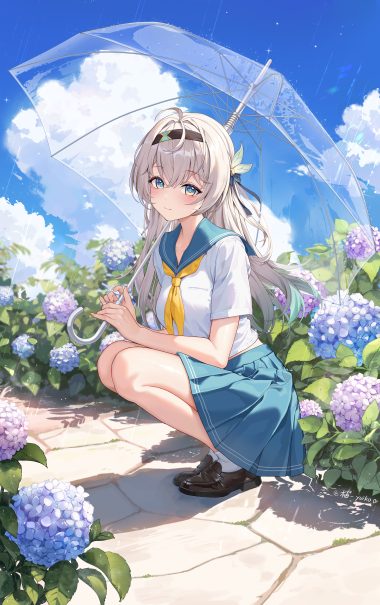 yuuichi yuiko honkai: star rail firefly seifuku skirt lift umbrella