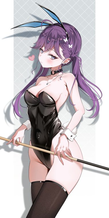 sikimosh gakuen idolm@ster the idolm@ster kaya rinha animal ears bunny ears bunny girl no bra tail thighhighs