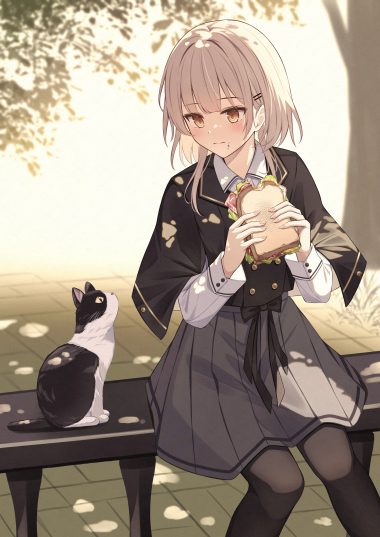 senri (senri sen) cream neko pantyhose seifuku