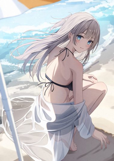 senri (senri sen) bikini open shirt see through swimsuits