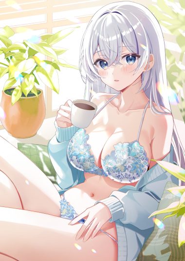 motsunuki bra lingerie open shirt pantsu sweater