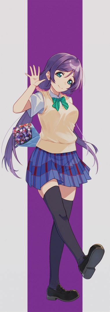 macken love live! love live! (series) toujou nozomi seifuku sweater thighhighs