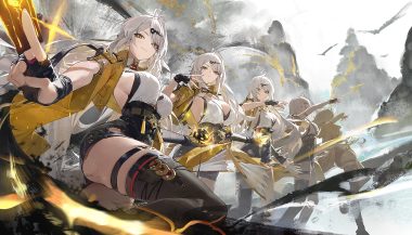 ass breasts cleavage garter gloves gray hair long hair magic modare ofuda shorts sideboob thighhighs yellow eyes yi xuan zenless zone zero