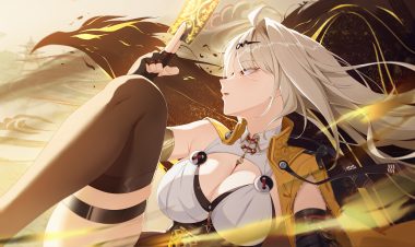 animal bird breasts cleavage elbow gloves garter gloves gray hair long hair magic mengxin huazha ofuda thighhighs yellow eyes yi xuan zenless zone zero